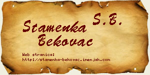 Stamenka Bekovac vizit kartica